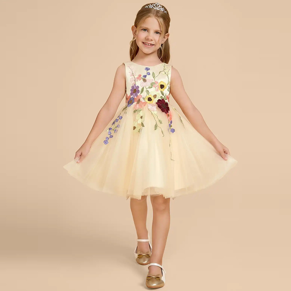 Maßgeschneiderte gelbe Tüll-Bl – Embroidery Yellow Dress Bewertung und Preis